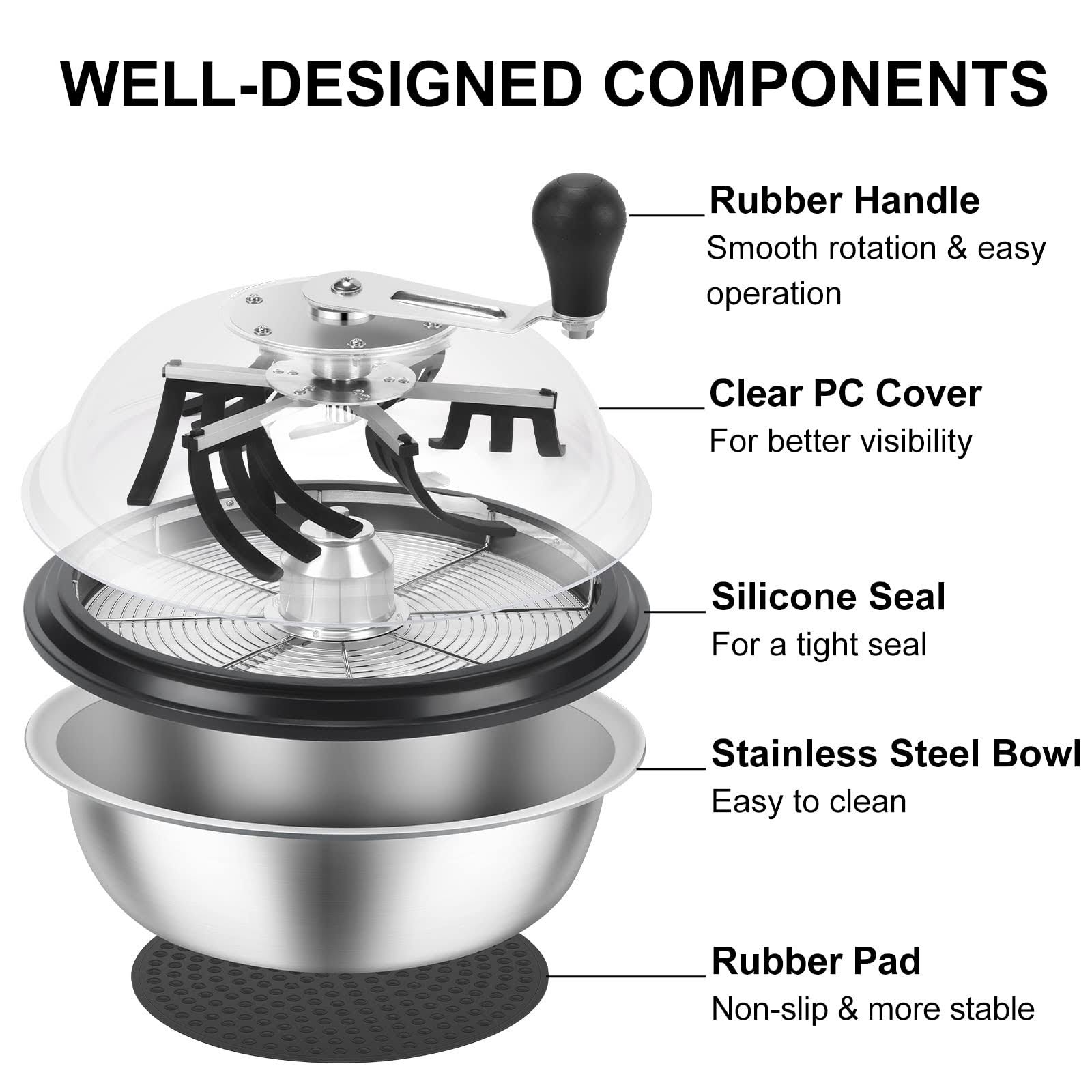 13 in Bud Leaf Bowl Trimmer, Bud Bowl Trimmer with Switchable Stainless Steel Blades & Clear Visibility Dome