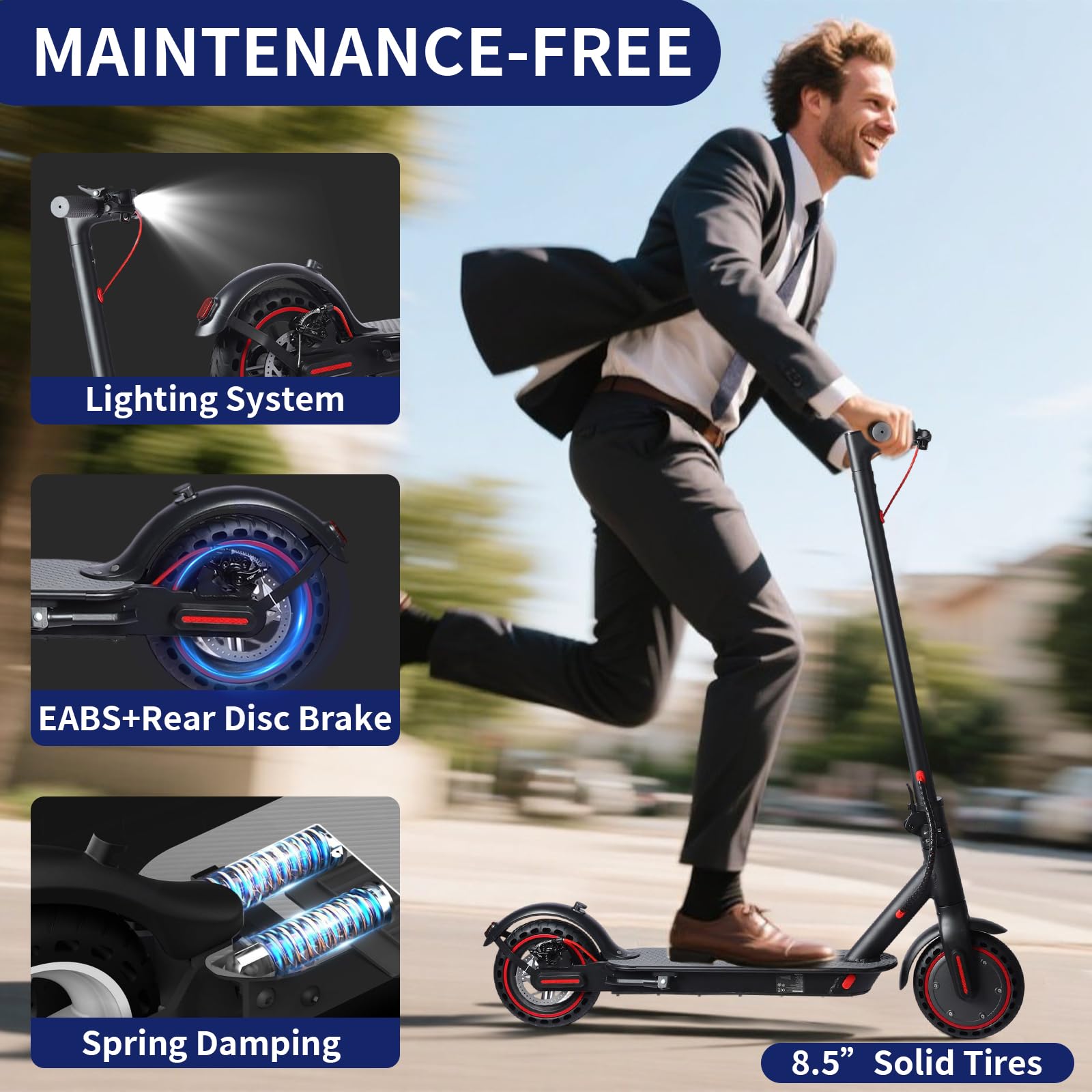 8.5" Electric Scooters for Adults, Electric Scooter with a Range of 20-30 km